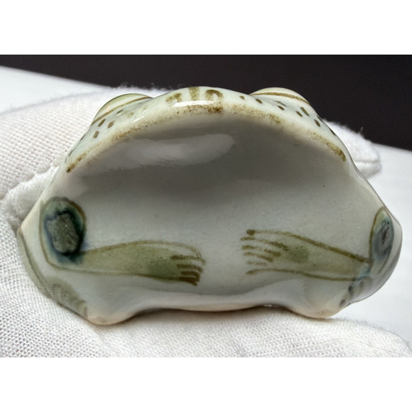 Vintage Mexican Folk Art Tonala Frog Toad Sitting Floral Painted Figurine - Picture 16 of 16